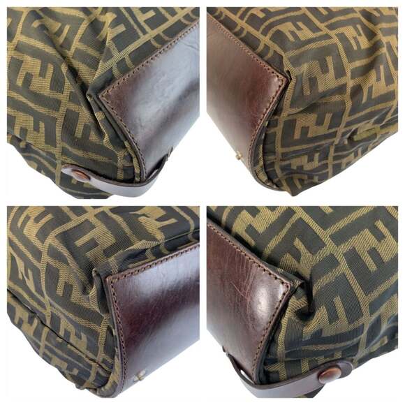 FENDI Zucca Tote Bag in Brown with Silver Hardware and Nylon Leather (71-1582... - Picture 4 of 10